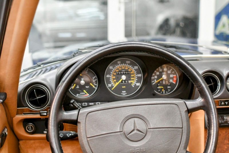 Mercedes 560SL R107 Nautikblau Leder Dattel Erstlack – Bild 13
