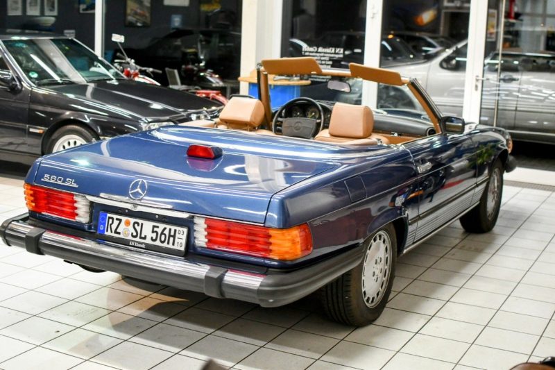Mercedes 560SL R107 Nautikblau Leder Dattel Erstlack – Bild 7